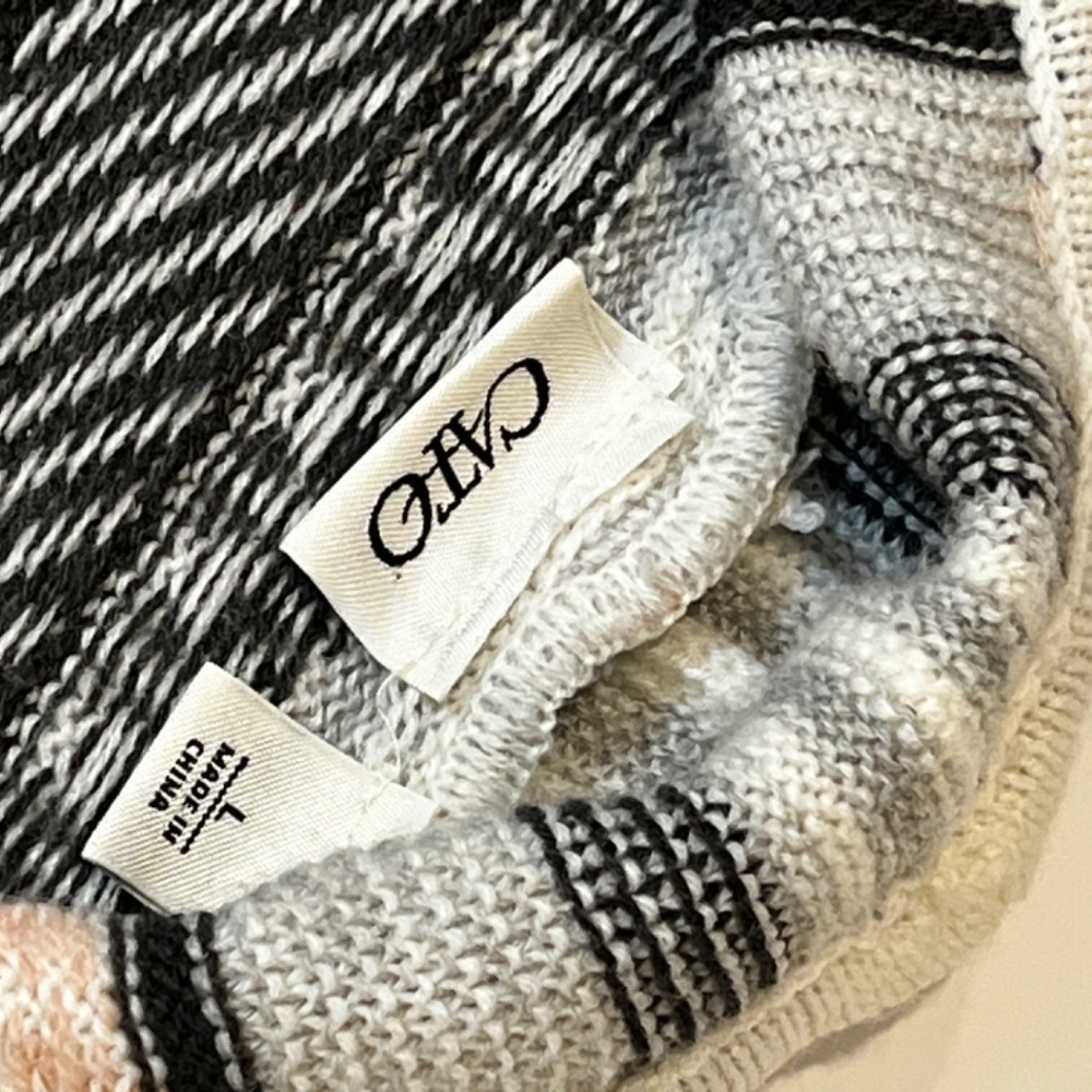 Cato Open Front Draped Fringe Sweater Size L - image 8